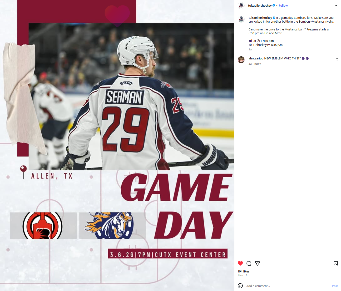 Tulsa Oilers - Instagram Post - 3